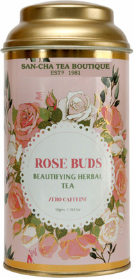 SANCHA Rose Buds Tea|50g|Superior Mini Rose Buds| All Natural & Sun Dried|Caffeine Free Rose Herbal Tea Tin(50 g)