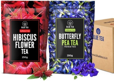 BLUE TEA HORECA Tea Perfect COMBO Butterfly Pea 250g+Hibiscus 500g, | Caffeine Free| Herbal Tea Pouch(2 x 375 g)