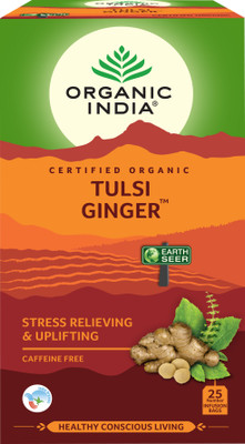 ORGANIC INDIA TULSI GINGER-25 Tulsi Green Tea Bags Box(25 Bags)
