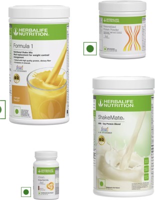 HERBALIFE F 1 MANGO SHAKE,SHAKEATE,PROTION 200 GM, ELAICHI AFRESH Herbal Tea Plastic Bottle(4 x 0.31 kg)