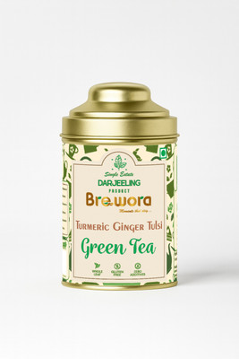Brewora Turmeric Ginger Tulsi Green Tea Tin(75 g)