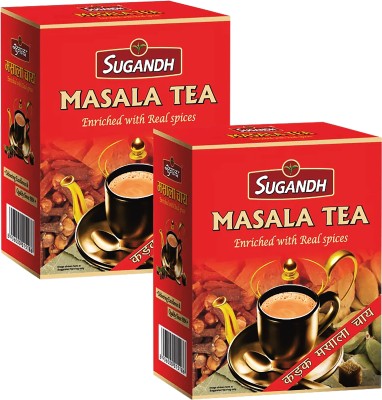 Sugandh Masala Tea 500g Box (Pack of 2) Black Pepper, Cardamom, Cloves, Ginger Masala Tea Box(2 x 0.5 kg)