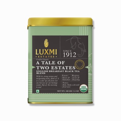 Luxmi Tea A Tale of Two Estates English Breakfast Tea Blend Loose 100g Tea Blend Tin(100 g)