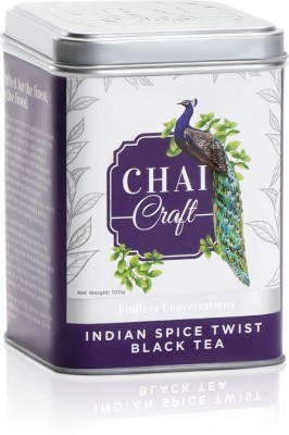 Chai Craft Indian Spice Twist Black Tea with 20 Herbs and Spices, 100 Gram. Cardamom Black Tea Tin(100 g)