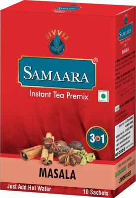 Jivvij Samaara Instant Tea Premix | Masala Ready Mix Tea | 10 Sachets of Kadak Desi Chai Spices Black Tea Box(10 Sachets)