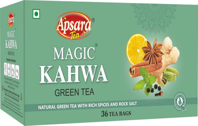APSARA Magic Kahwa Green Tea | Mixed Herbs & Spices (36 Pyramid Tea Bags) Green Tea Bags Box(36 x 2.5 g)