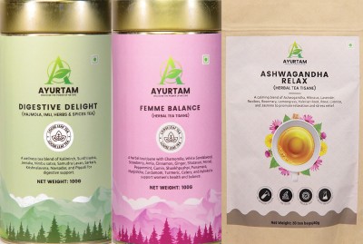 Ayurtam Digestive Delight Special Combo Herbal Tea Tin(3 x 80 g)