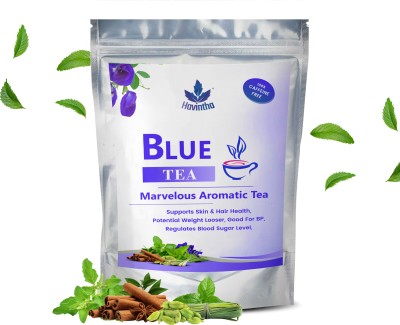 Havintha Natural Blue Tea - Butterfly Pea, Lemongrass, Tulsi 50 gm (100 Cups) Lemon Grass, Tulsi, Cardamom, Cinnamon, Mint Herbal Tea Pouch(50 g)