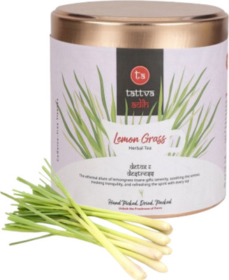 Tattva Adih Lemongrass Herbal Tea (50 gram Tin) I Boost Metabolism I Hot Tea or Iced Tea Lemon Herbal Tea Tin(50 g)