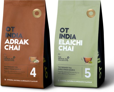 OT INDIA Adrak Chai & Elaichi Chai | Ginger & Cardamom Tea - Natural, Healthy & Aromatic Ginger, Cardamom Tea Pouch(2 x 250 g)