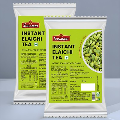 Sugandh Cardamom Instant Tea Premix 2Kg Cardamom Instant Tea Pouch(2 x 1 kg)