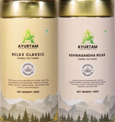 Ayurtam Relax Classic Tea Combo Herbal Tea Tin(2 x 100 g)