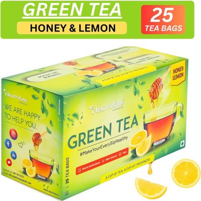 NeutriOne Honey Lemon Tea for weight loss with Premium tea leaves Honey, Lemon Green Tea Bags Box(25 Bags)