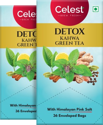 Celest Detox Kahwa Green Tea,72 Tea Bags | Detox Kahwa | Detox Kahwa Green Tea | Green Tea Bags Box(2 x 36 Bags)