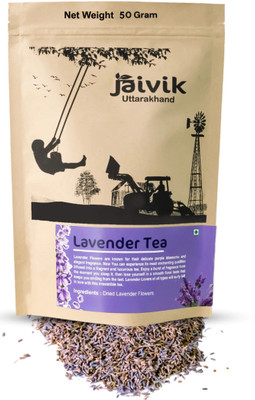 Jaivik Uttarakhand Lavender Flowers Buds, Sun Dried Flowers, Lavandula angustifolia Lavender Herbal Tea Pouch(50 g)