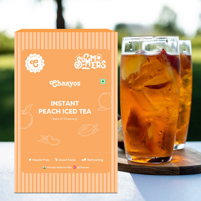 Chaayos Peach instant tea Premix - Refreshing welcome drink Iced Tea Box(220 g)