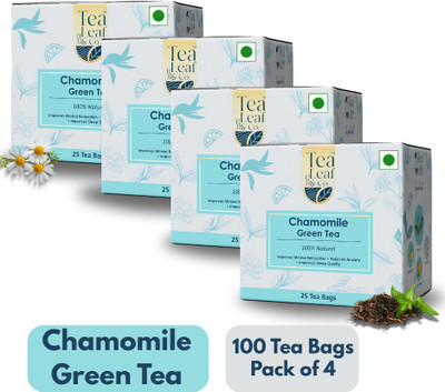 TLC Tea Leaf & Co Chamomile Green Tea for Weight Loss Relieves Anxiety Chamomile Green Tea Bags Box(100 Bags)