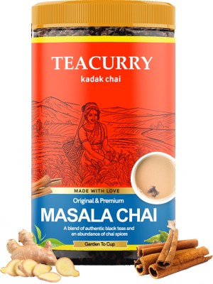 TEACURRY Masala Chai (100g) - Spcied Tea for Digestion and Energy | Premium Masal Chai Spices Herbal Tea Mason Jar(100 g)