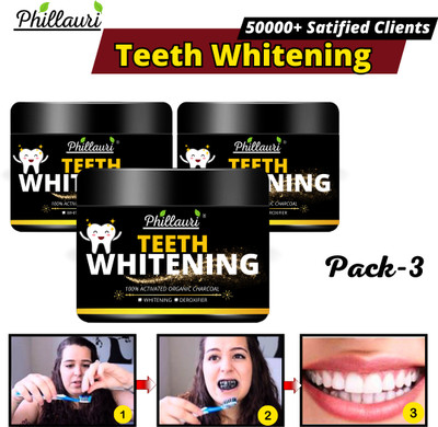 Phillauri Teeth Toothpaste||Gentle on Gums|| Boosts Self-confidence||(pack of 3) Teeth Whitening Kit