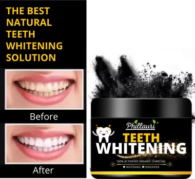 Phillauri Teeth Whitening Charcoal Powder Gutka Stain and Yellow Teeth Removal powder Teeth Whitening Kit