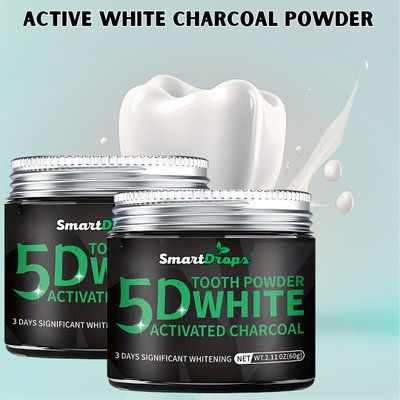 smartdrops Tooth Powder Deep Cleaning Formula | Charcoal Teeth Powder | Teeth Whitening Kit