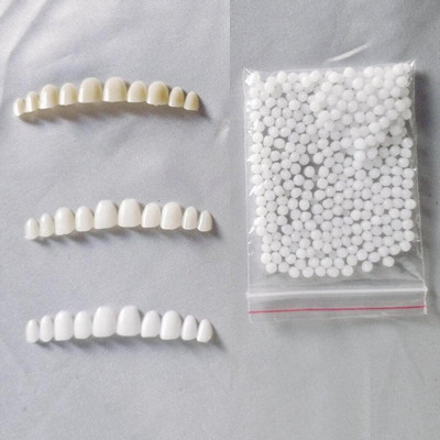SILNOVO Moldable Teeth Veneers with Adhesive Fitting Beads Temporary False Tooth Teeth Whitening Kit