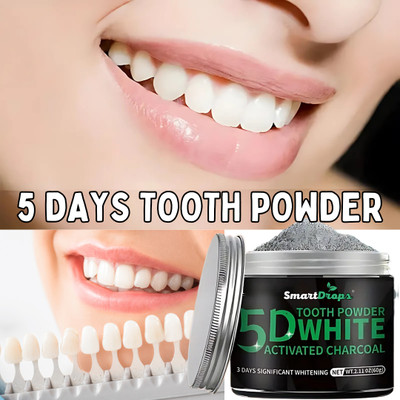 smartdrops Safe Teeth Cleansing Whitening Powder Removes Stains Tooth |Charcoal Teeth Whitening Kit