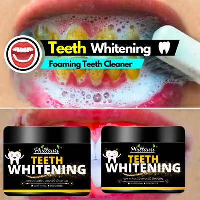 Phillauri Teeth Whitening Powder||Boosts Self-confidence|| Easy Application||(pack of 2) Teeth Whitening Kit