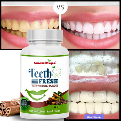 smartdrops Teeth Whitening Powder For Gutka Stain and Yellow Teeth Remove Teeth Whitening Kit