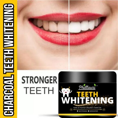 Phillauri Charcoal Teeth Whitening Powder For Swell Gums, Bad Breath & Mouth Bacteria Teeth Whitening Kit