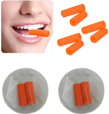 Dentosmile Chewies Seater for Invisalign Aligner Chompers Trays in Orange Colour with Carry Case and Eco Friendly Stick (Unscented) / pack of 6 pcs Teeth Whitening Kit