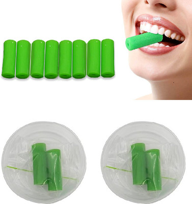 Dentosmile Chewies Seater for Invisalign Aligner Chompers Trays in Green Colour with Carry Case and Eco Friendly Stick (Unscented) / Pack of 8 Pcs Teeth Whitening Kit
