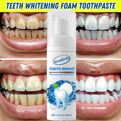 Growkesh Teeth Whitening Foam Mint Toothpaste:Tightens Gum,Fight Germs Teeth Whitening Kit