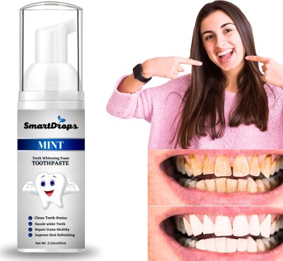 smartdrops Natural Teeth Whitening Foam To Removes Bad Breath Fights Germs Teeth Whitening Kit