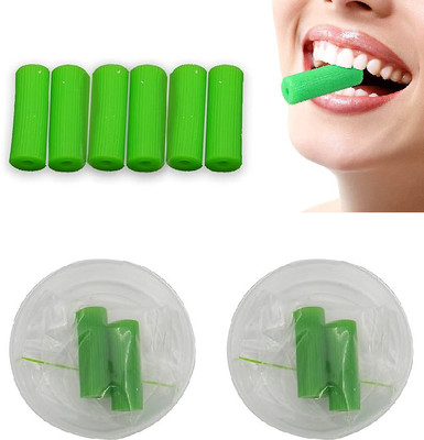 Dentosmile Chewies Seater for Invisalign Aligner Chompers Trays in Green Colour with Carry Case and Eco Friendly Stick (Unscented) / pack of 6 pcs Teeth Whitening Kit