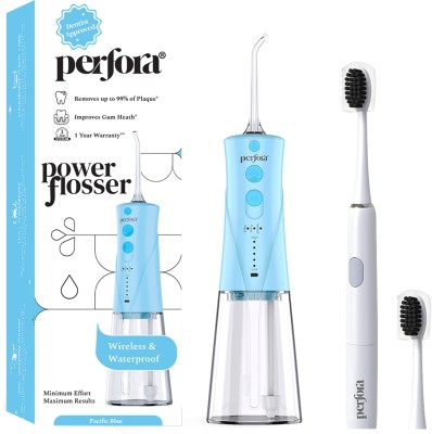 Perfora Power Water Dental Flosser With 3 Modes|Electric Toothbrush|Toothbrush + Flosser Teeth Whitening Kit