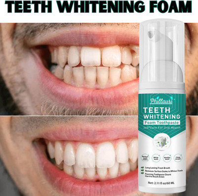 Phillauri Teeth Brightens Foam to Fiight Germs Cavity with Mint Extract Teeth Whitening Kit