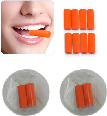 Dentosmile Chewies Seater for Invisalign Aligner Chompers Trays in Orange Colour with Carry Case and Eco Friendly Stick (Unscented)/pack of 8 pcs Teeth Whitening Kit