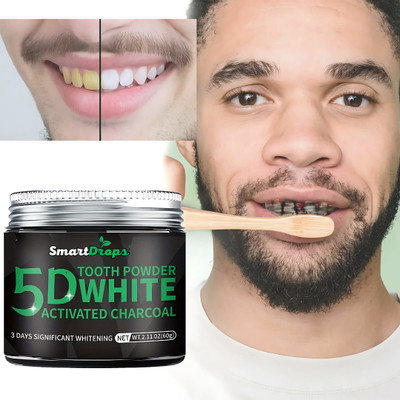 smartdrops Charcoal Stain Removal Powder | Teeth Whitening | Tooth Powder | Teeth Whitening Kit