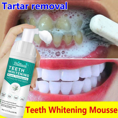 Phillauri Teeth Whitening Foam For Fresh Breath and Remove Stains - Fresh Mint Teeth Whitening liquid(60 ml)