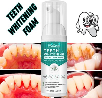 Phillauri Teeth Whitening Foam to Ultra-fine Deeply Clean Gums Stain Removal Teeth Whitening liquid(60 ml)