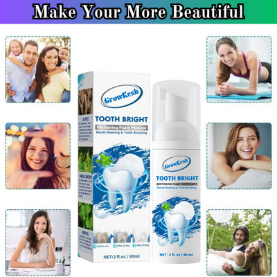 Growkesh Teeth Whitening Foam to Ultra-fine Deeply Clean Gums Intensive Stain Removal Teeth Whitening liquid(60 ml)