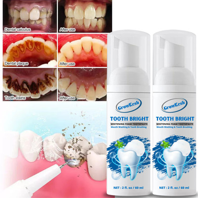 grokesh Teeth Whitening Foam To Removes Bad Breath Fights Germs For Women & Men Teeth Whitening liquid(120 ml)