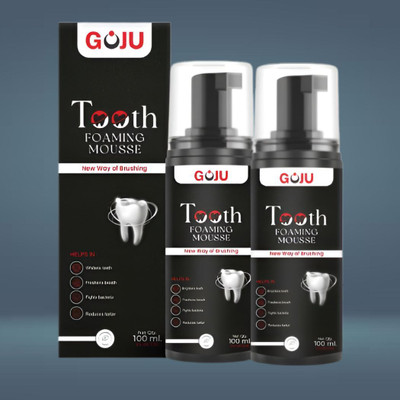 GOJU Pack of 2-Antibacterial Tooth Foaming Mousse for Deep Cleaning Action Teeth Whitening liquid(200 ml)