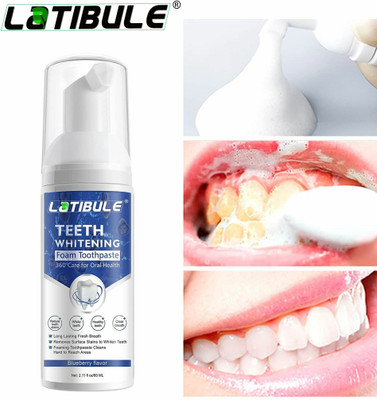Latibule Teeth Whitening Mousse Foam Toothpaste Cleaning Gums Freshen Breath Teeth Whitening liquid(60 ml)
