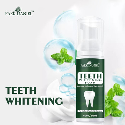 PARK DANIEL Teeth Whitening Mousse Foam Cleaning Germs Freshen Breath Pack of 1 of 60 ML Teeth Whitening liquid(60 ml)