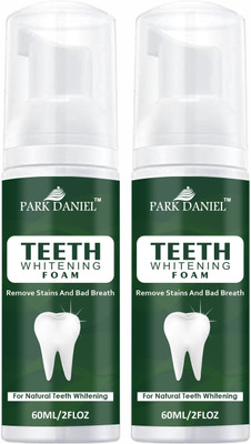 PARK DANIEL Teeth Whitening Mousse Foam Cleaning Germs Freshen Breath Pack of 2 of 60 ML Teeth Whitening liquid(120 ml)