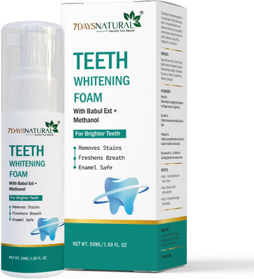 7days natural Teeth Whitening Foam | Gutka Stain & Yellow Teeth Remove Natural ingredients Teeth Whitening liquid(50 ml)