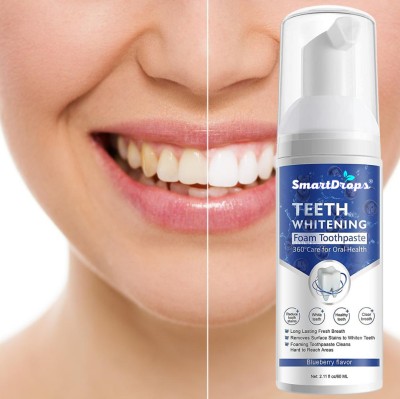 smartdrops Teeth Whitening Foam Gentle & Effective Formula Teeth Whitening liquid(60 ml)