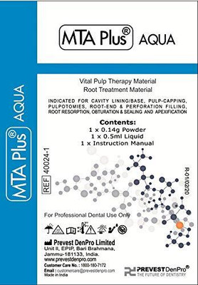 Prevest DenPro MTA Plus Aqua 0.14gm Powder and 0.5ml Liquid/no Teeth Whitening liquid(1 ml)